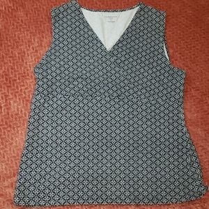 Croft & Barrow Gray Fitted Tank Top Dark Blue Size L